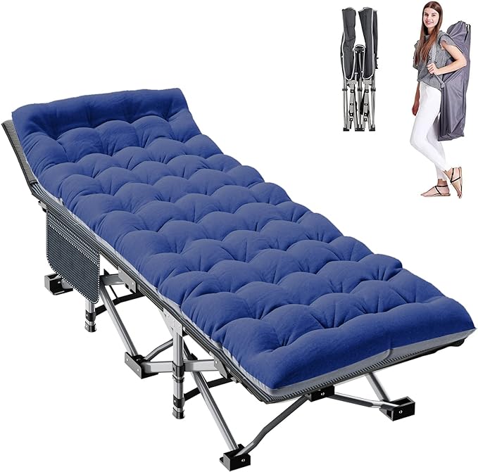 ABORON Camping Cot for Adult 28" Extra Wide, Heavy-Duty 1200D Oxford Cot for by ABORON