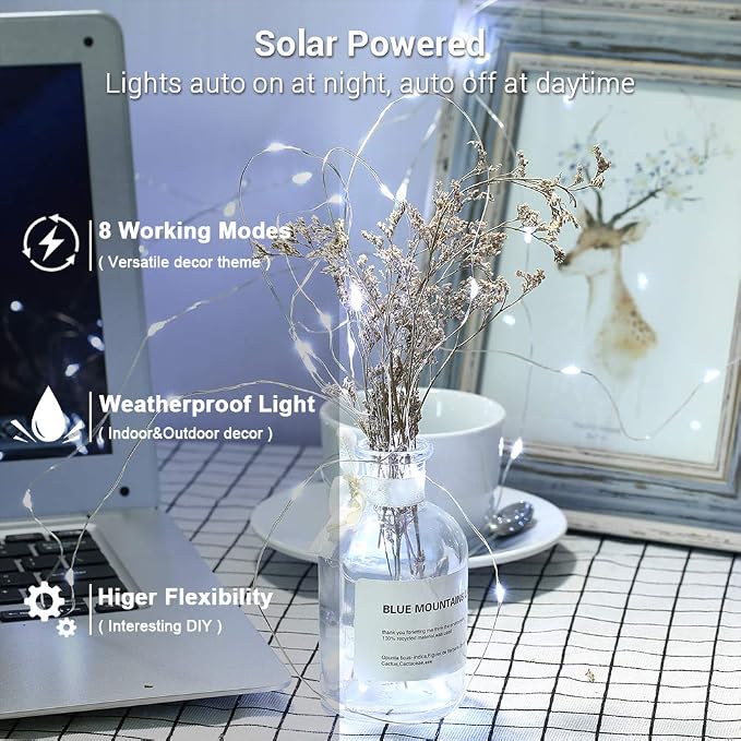 Brizled Outdoor Solar Fairy Lights 2 Pack, Total 132FT 400 LED Solar String - Image 2