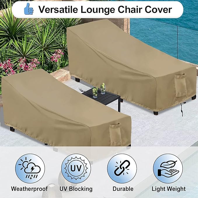 OutdoorLines Outdoor Waterproof Patio Chaise Lounge Chair Cover - Image 4