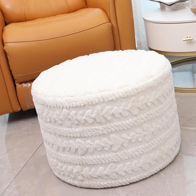 Asuprui Round Footstool Ottoman, 20x14 Inches Multi-Functional Modern Foot Stool by Asuprui