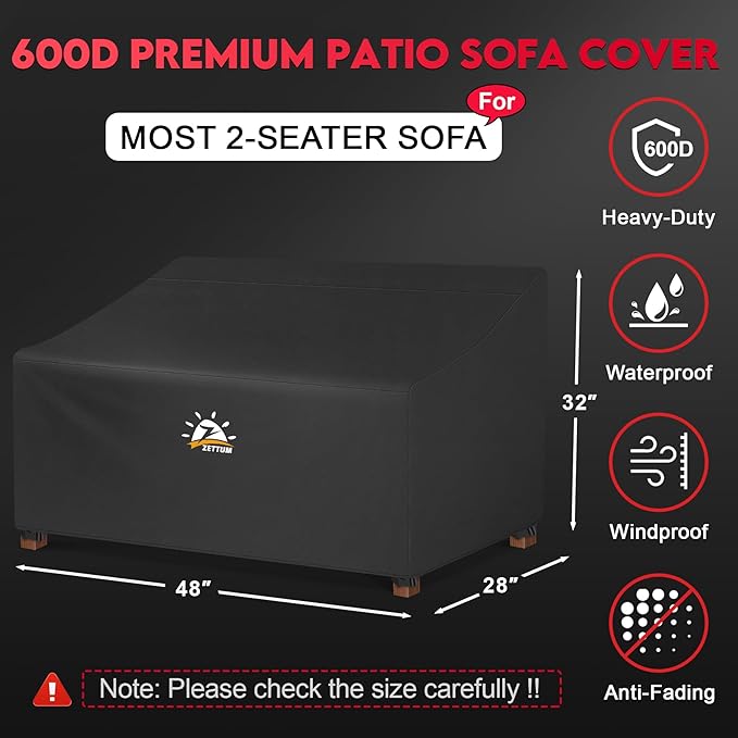 Zettum Patio Loveseat Cover 48 Inch - Image 2