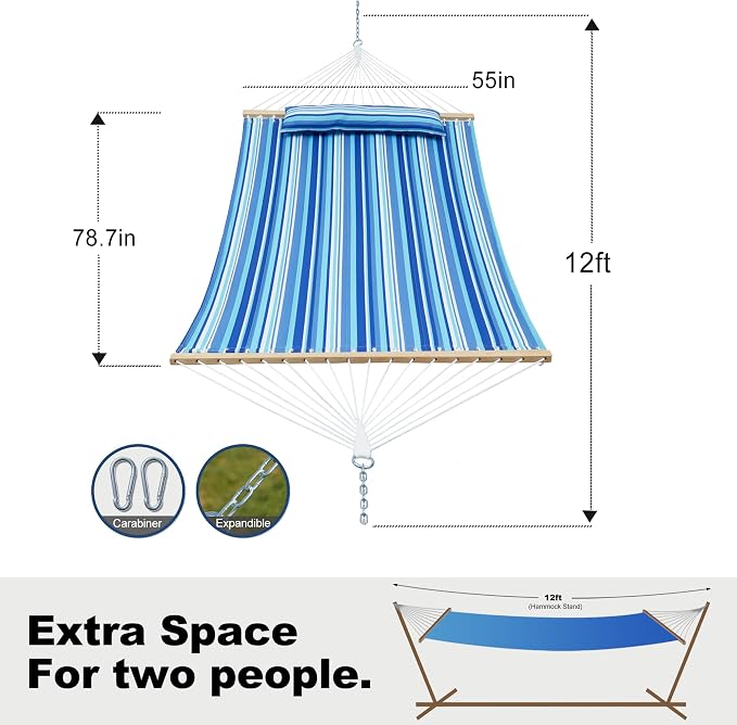 Double Quilted Fabric Tree Hammock - Image 7