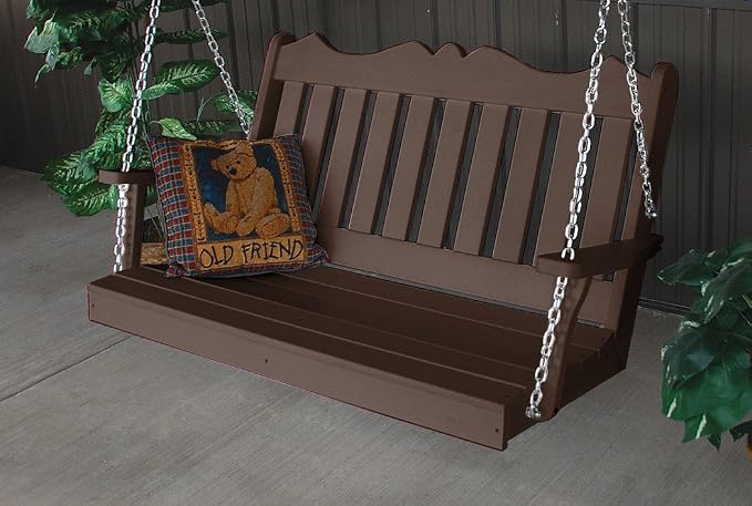 A & L Furniture Poly Royal English Porch Swing, Tudor Brown by Unknown