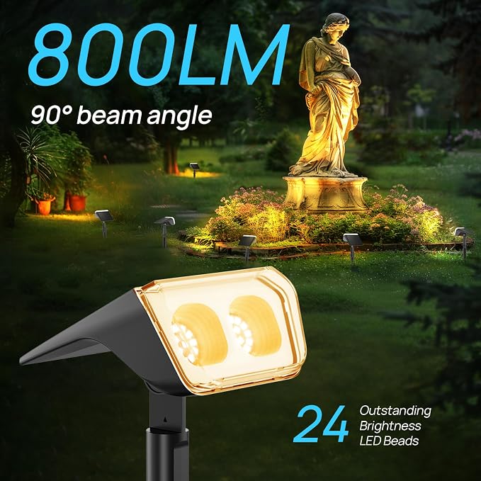 Consciot Solar Spot Lights Outdoor Waterproof, 24 LED Dusk-to-Dawn Solar - Image 3