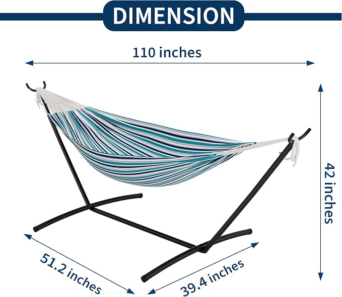 GAOMON Double Hammock with Stand, 450 lb Capacity, Adjustable Portable Hammock - Image 2