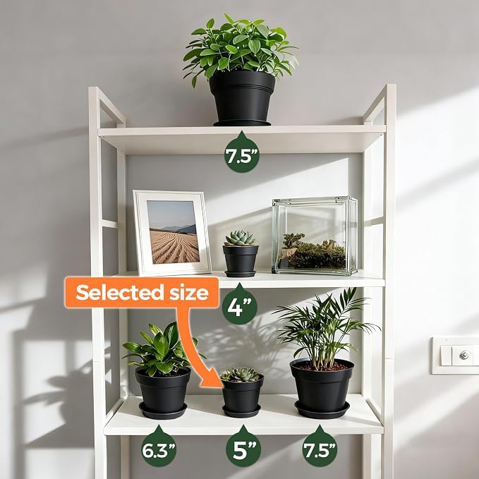 T4U Flower Pots 18-Pack, 5 Inch Plant Pot - Image 5