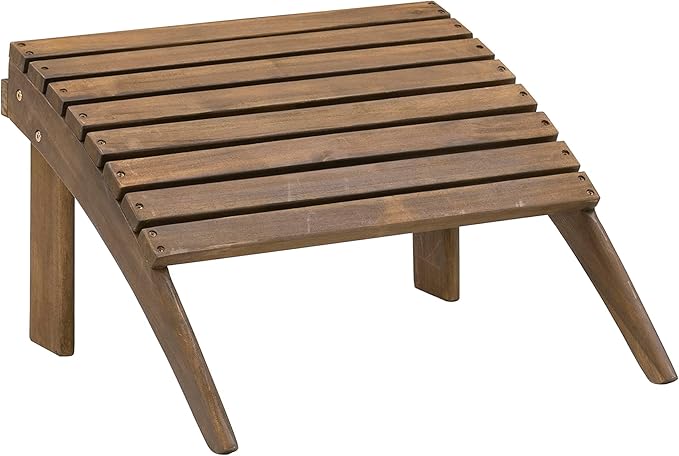 Linon Home Dcor Linon Adirondack Woodstock Ottoman, Teak Stain, 21.6"W x by Linon