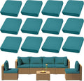 12Pcs Outdoor Cushion Covers, Patio Cushion Covers, Stretch Elastic Slipcovers by dreahoteztil