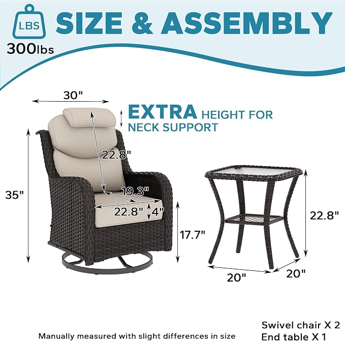 Patio Swivel Rocker Chairs of 2 - Image 2