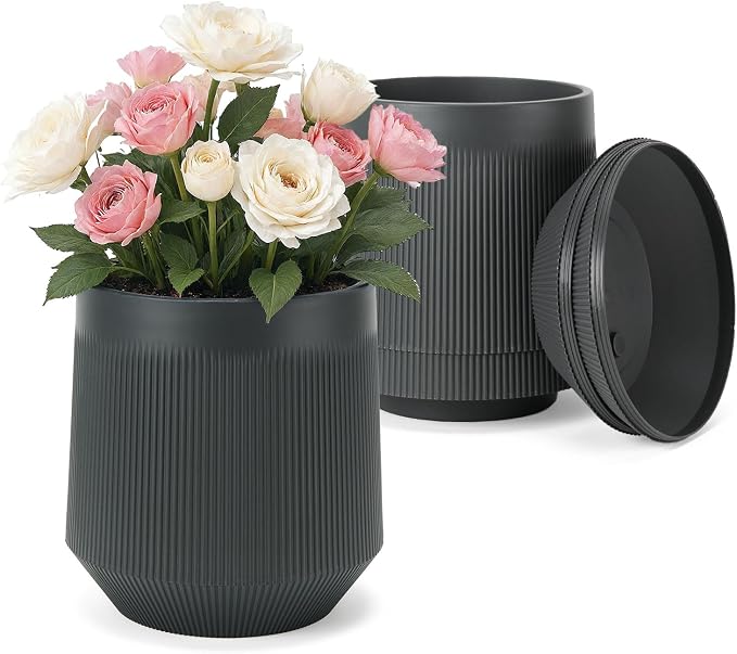 Plant Pots，Set of 3 Plastic Pots - Image 5