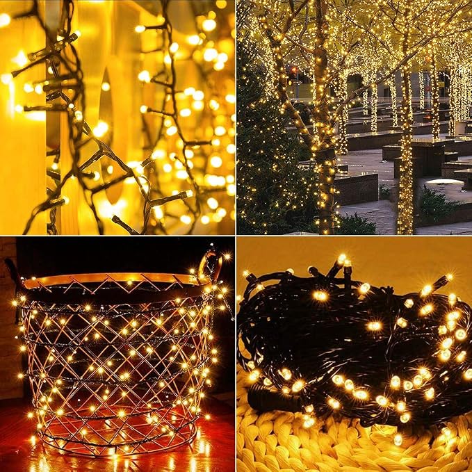 Joomer Solar String Lights Outdoor, 105FT 300 LED 8 Modes Outdoor String Lights - Image 6