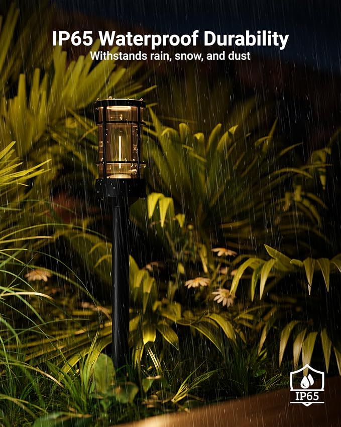 Sunco 6 Pack Low Voltage Garden Pathway Lights, LED Landscape Pathway Lighting - Image 5