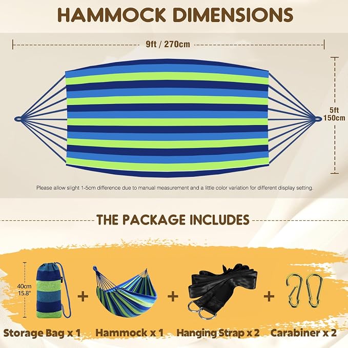 ANYOO Cotton Hammock Portable Camping Hammocks - Image 2