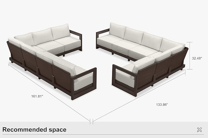 PURPLE LEAF Patio Furniture Set L-Shaped Outdoor Couch - Image 9
