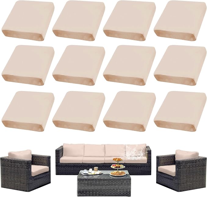 Outdoor Cushion Covers Set, Replacement by SUKAIKEQA