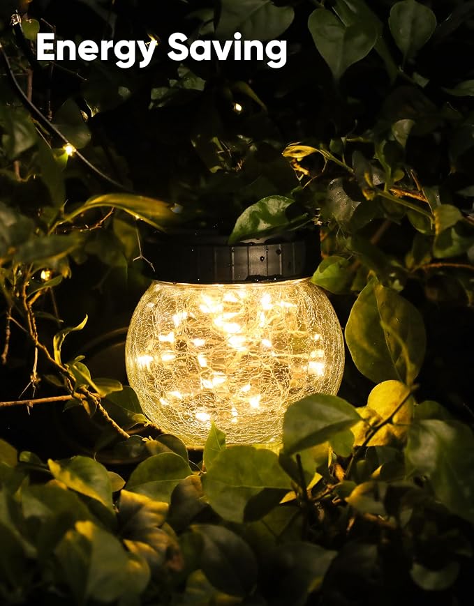 PARTPHONER Solar Lantern Solar Lights Outdoor Waterproof 2-Pack, Solar Powered - Image 8