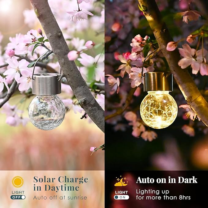 SOLPEX 12 Pack Hanging Solar Lights Outdoor, Solar Outdoor Lights Decorative - Image 5