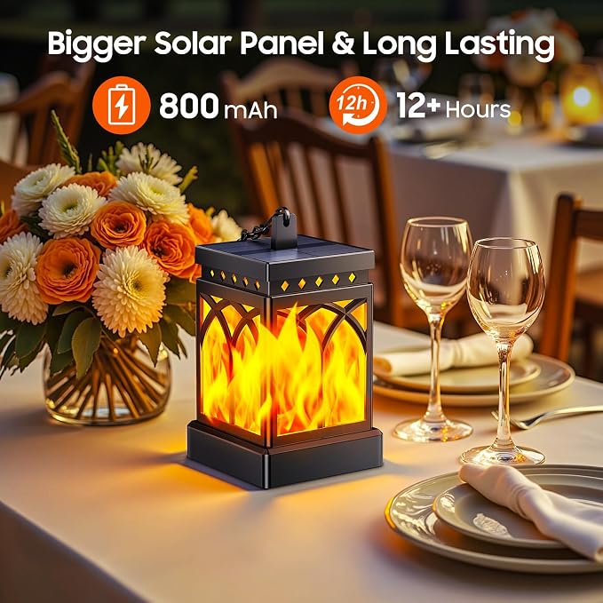 KOOPER 6 Pack Solar Lanterns Outdoor Waterproof, Upgraded Flickering Flame - Image 7