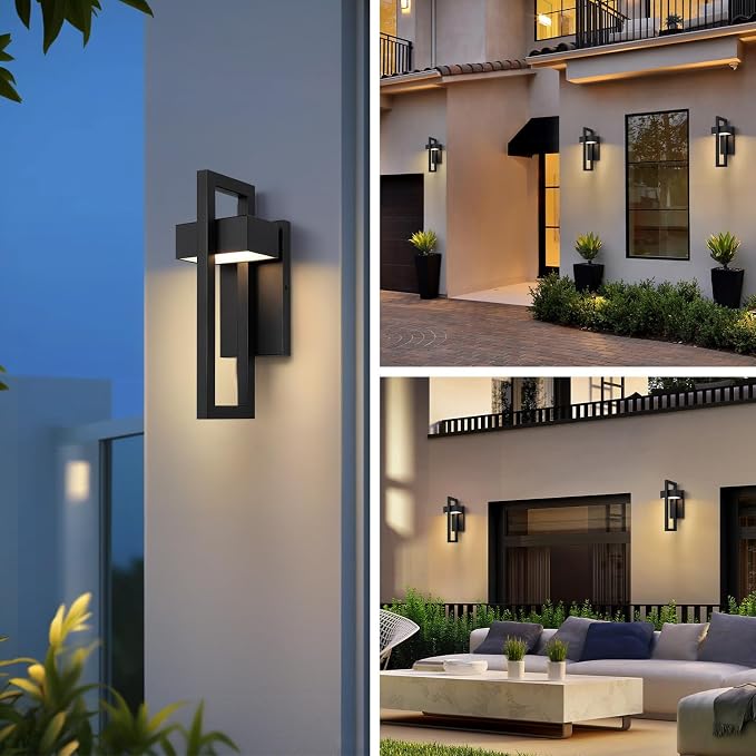 LamQee Outdoor Wall Lights Modern Exterior Lighting Fixtures, 3000K Integrated - Image 4