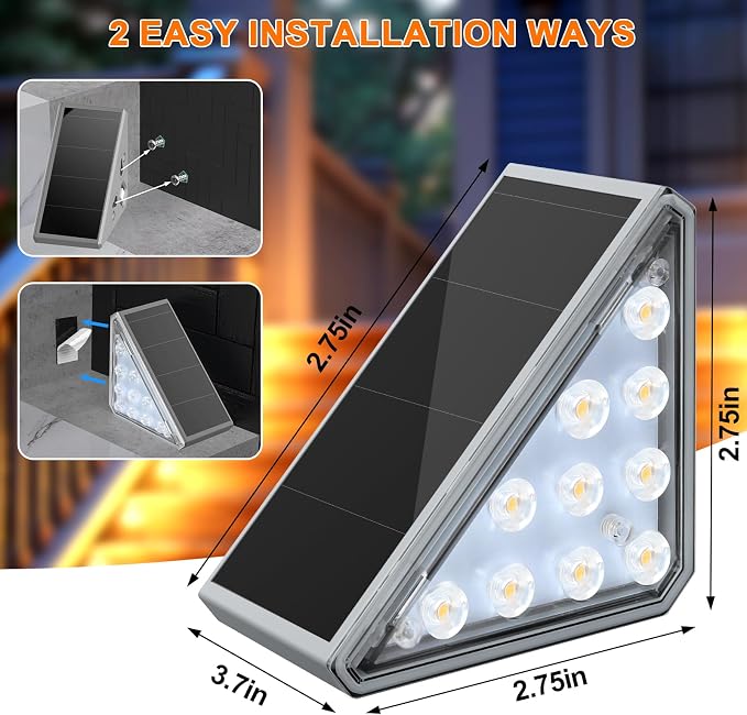 8 Pack Solar Stair Lights, Outdoor Step Lights - Image 5