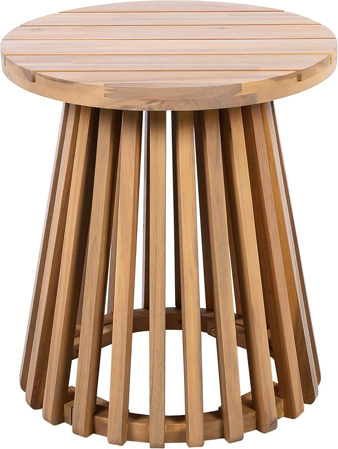 Christopher Knight Home Taki Acacia Wood Patio Coffee Table, Round Table - Image 6
