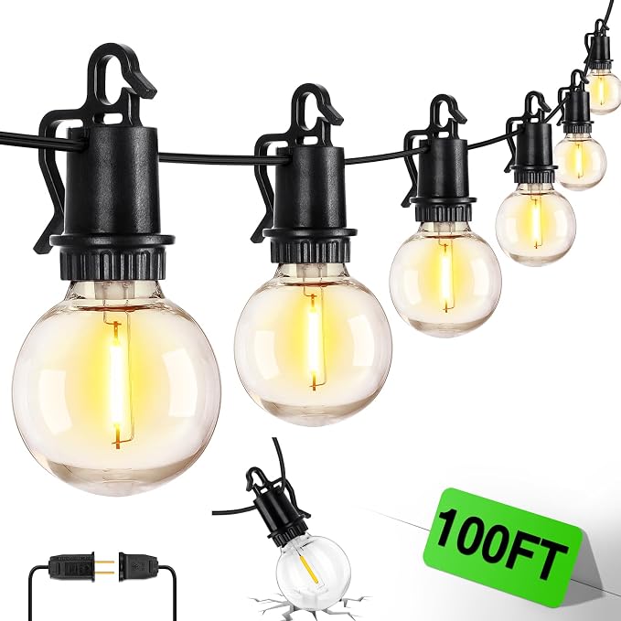 ZJOJO LED Outdoor String Lights, 100FT Outdoor Lights - Image 2