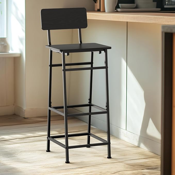 LIANTRAL Set of 2 Bar Stools, Counter Height Bar Stools - Image 7