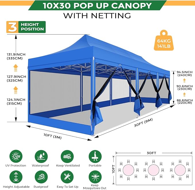 COBIZI 10x30 Heavy Duty Pop Up Canopy - Image 3