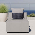 Modway Saybrook Outdoor Patio Upholstered Sectional Sofa Armless Chair in Gray by Modway