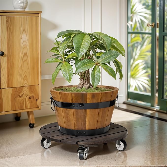 Idzo 2pack Wood Plant Caddy - Image 7
