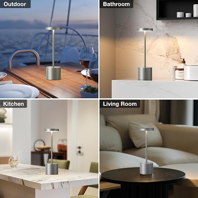 Kakanuo Grey Rechargeable Cordless Lamp - Image 7