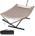 Quick Dry Hammock with Stand Included, Heavy Duty Hammock with 12FT Hammock by MansionHome