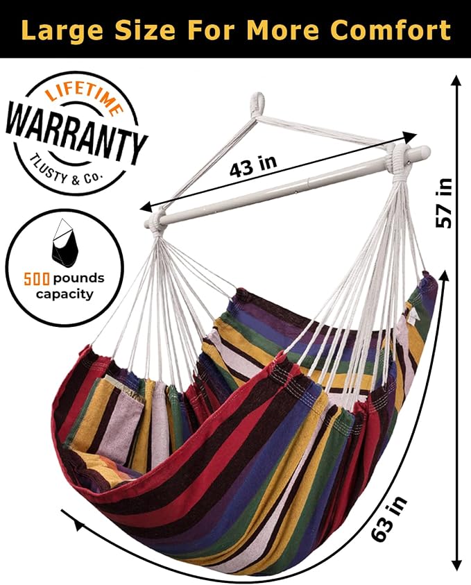 XXL Hammock Chair Hanging Rope Swing - Image 3