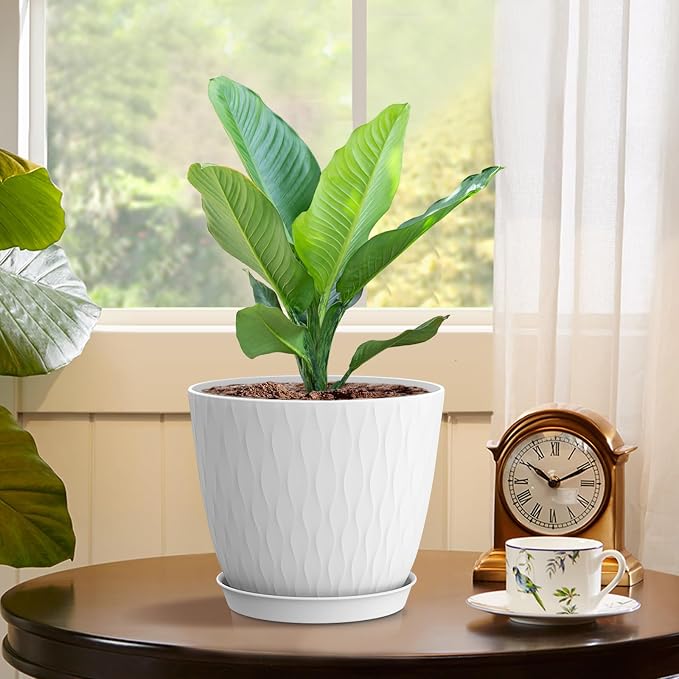 6 inch Flower Pots, 5 Pack Plant Pots - Image 5