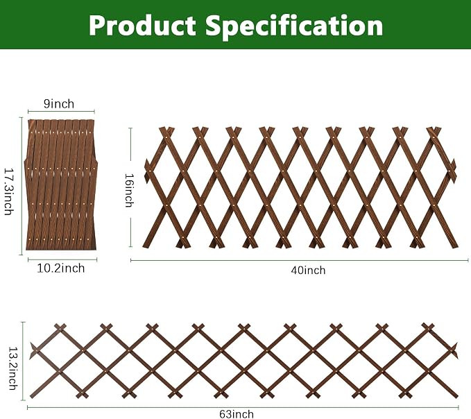 2 PCS Expandable Garden Trellis, 13.2" x 63" Trellis - Image 2