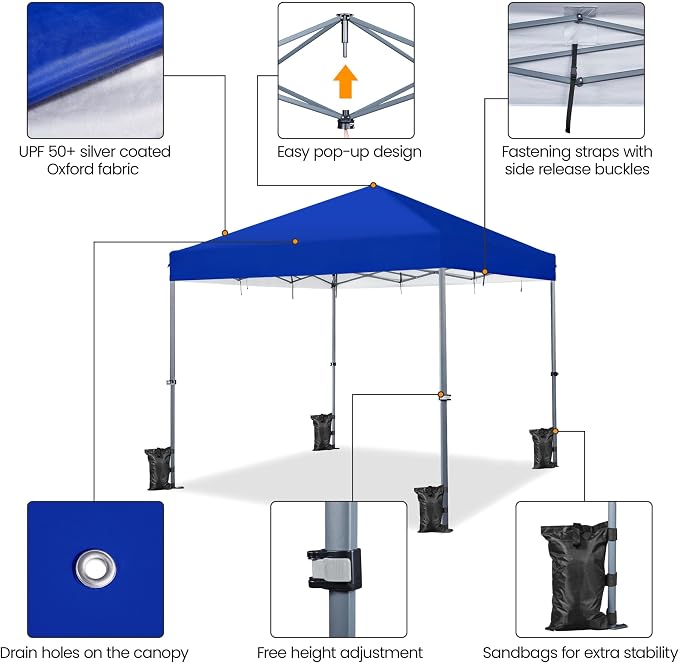 Yaheetech 12x12 Pop Up Canopy Easy Set-up Tent, Portable Outdoor Canopy Instant - Image 4