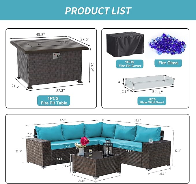 Kullavik 7 Pieces Outdoor Patio Furniture Set - Image 5