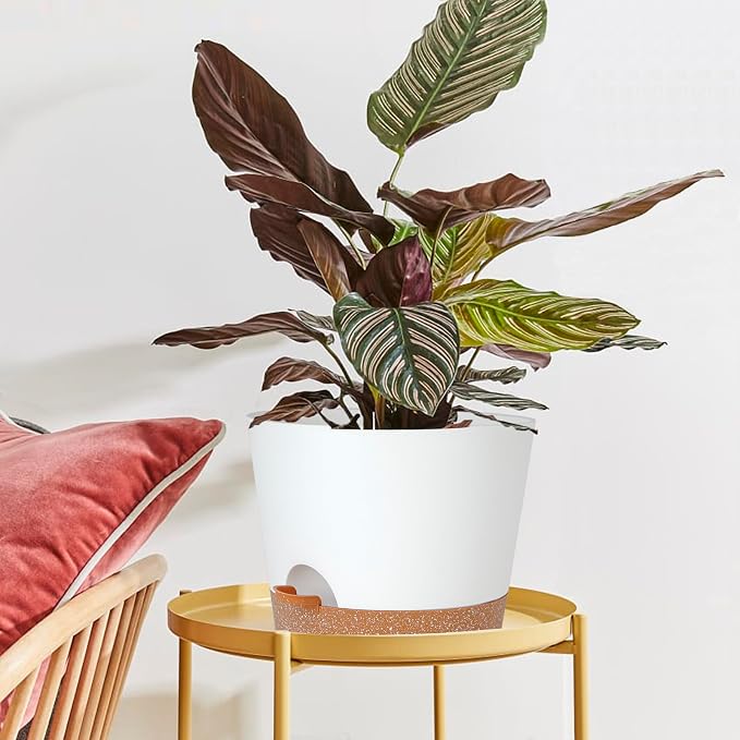 12inch Large Self Watering Plant Pot, Plastic Cylinder Planter - Image 4