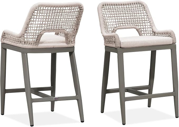 PURPLE LEAF Counter Height Bar Stools Set of 2 Outdoor Bar Chair - Image 9