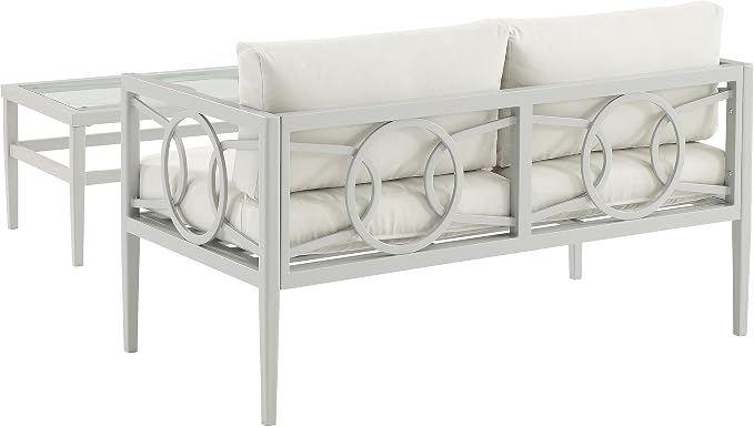 Crosley Furniture Ashford 2-Piece Outdoor Coffee Table and Loveseat Patio - Image 3