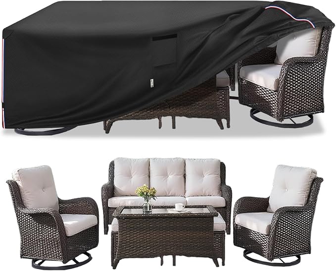 Patio Furniture Cover for 5 Pieces Set-Waterproof 600D Oxford Fabric Cover for by Aacabo