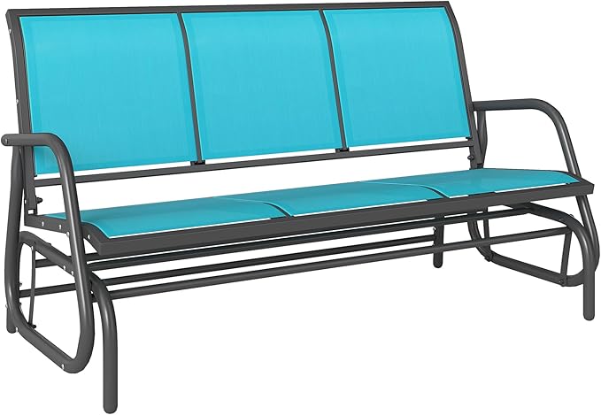 Outsunny 3-Person Patio Glider Bench, Outdoor Porch Glider Swing by Outsunny