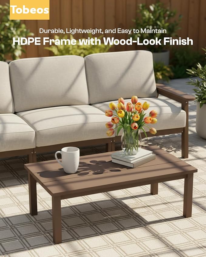HDPE Patio Furniture Set 4 Seats, Outdoor Couch - Image 8