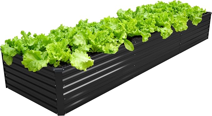 12x2x1.5FT Galvanized Raised Garden Bed, Vegetable Boxes-Rectangle Metal Flower by DIIYIV