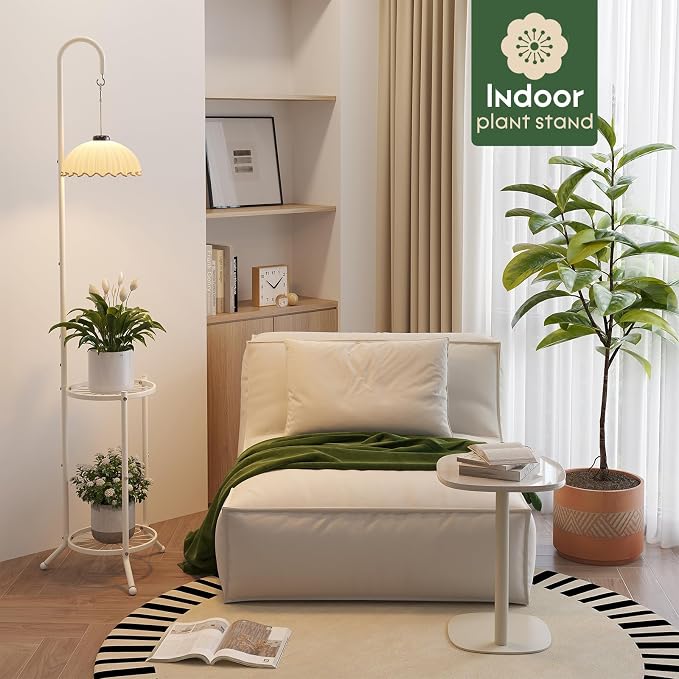 2-Tier Hanging Plant Stand Indoor and Outdoor, Space-Saving Iron Planter Shelves - Image 3
