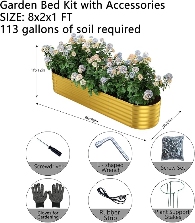 Galvanized Metal Planter Round Raised Garden Bed Kit - Image 2