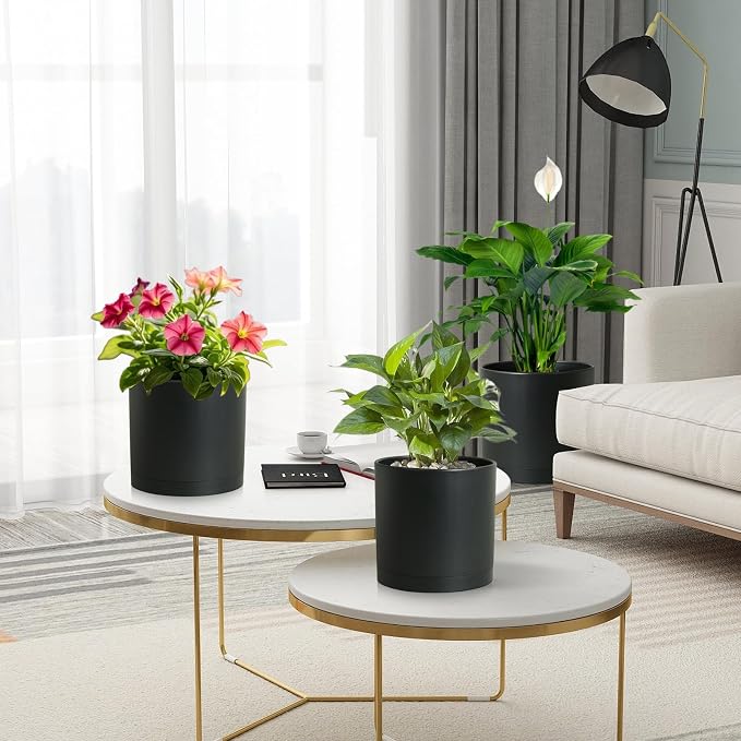 8/7/6 inch Plant Pots, 3 Set Cylinder Flower Pots - Image 7