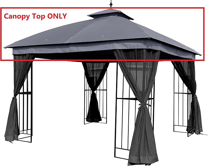 Canopy Top for Garden Treasures 10 ft x 10 ft Brown Metal Square Semi- Gazebo - Image 2
