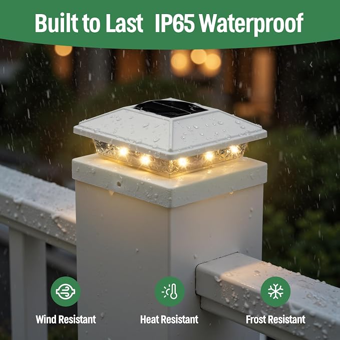 Post Cap Lights 12pack, 4x4 Deck Fence Post Solar Lights Outdoor - Image 4
