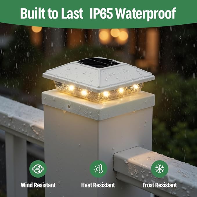Post Cap Lights 8pack, 4x4 Deck Fence Post Solar Lights Outdoor, Waterproof - Image 4